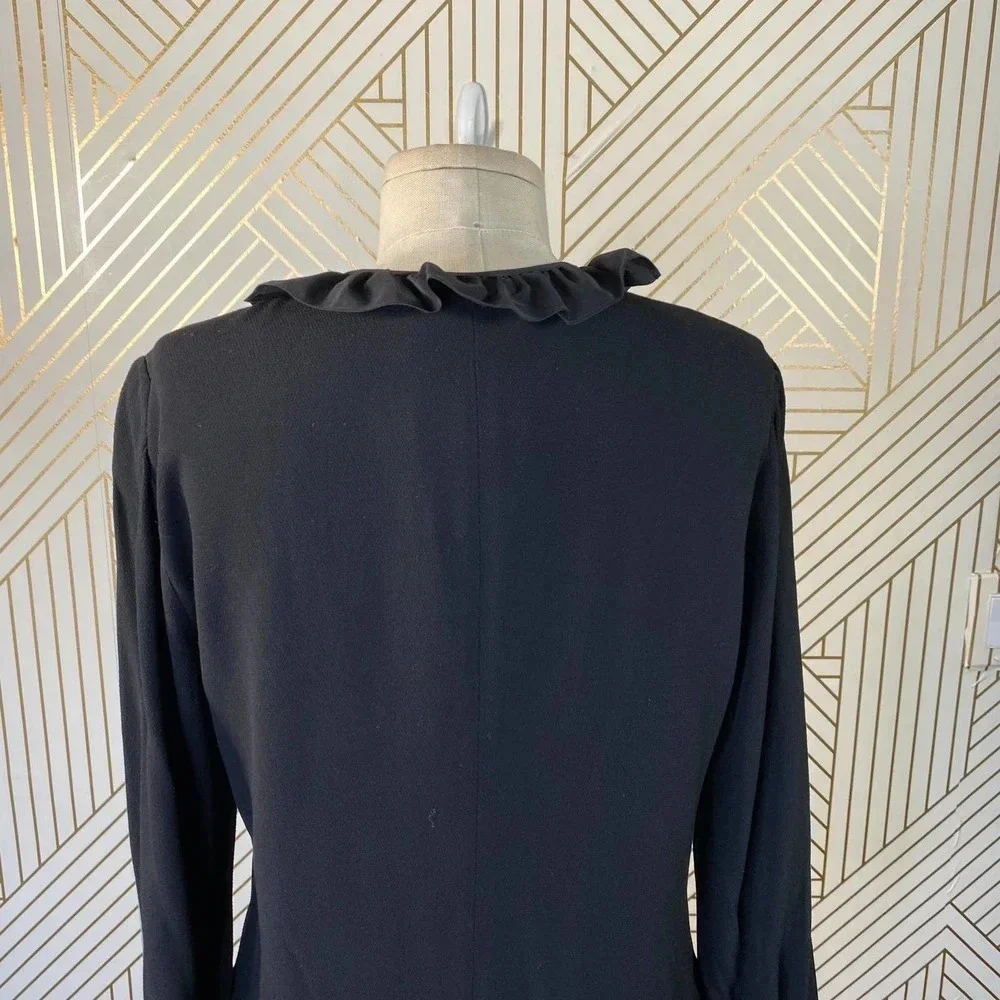 Pablo Gerard Darel Black Ruffle Long Sleeve‎ Dress
